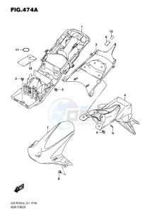 GSX-R750 drawing REAR FENDER L6