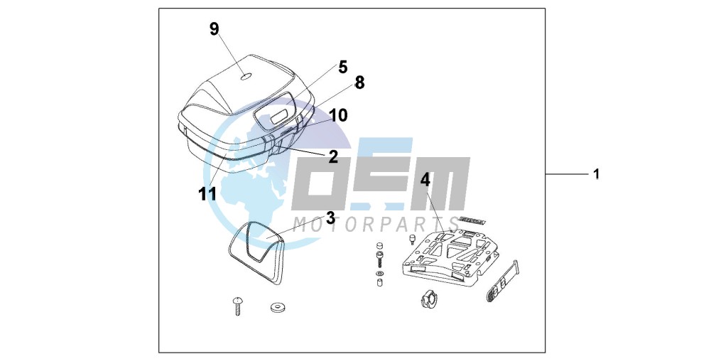 TOP BOX 45L CYCLON BLUE METALLIC