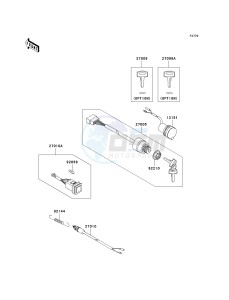 KAF 400 A [MULE 610 4X4] (A6F-AF) AAF drawing IGNITION SWITCH