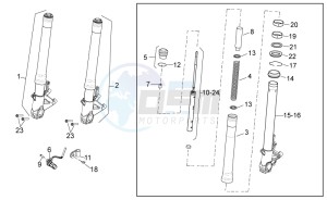 Tuono 1000 v4 R APRC ABS drawing Front Fork