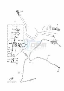 YFM700FWBD KODIAK 700 EPS (BGFN) drawing STEERING HANDLE & CABLE