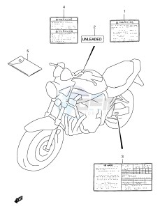 GSF1200 (E2) Bandit drawing LABEL (MODEL T V W X)