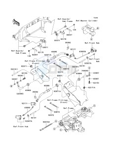 KAF400 C [MULE 610 4X4 HARDWOODS GREEN HD] (C1) C1 drawing FRONT BRAKE PIPING