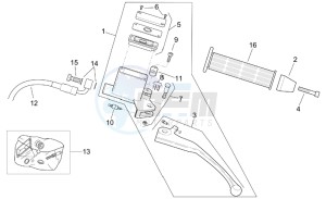 Leonardo 250-300 (eng. Minarelli) drawing Rear master brake cylinder