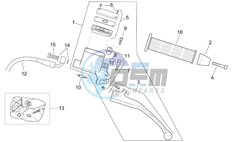 Rear master brake cylinder