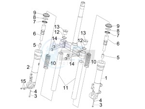 Runner 125 VX 4t SC e3 drawing Fork components (Kayaba)