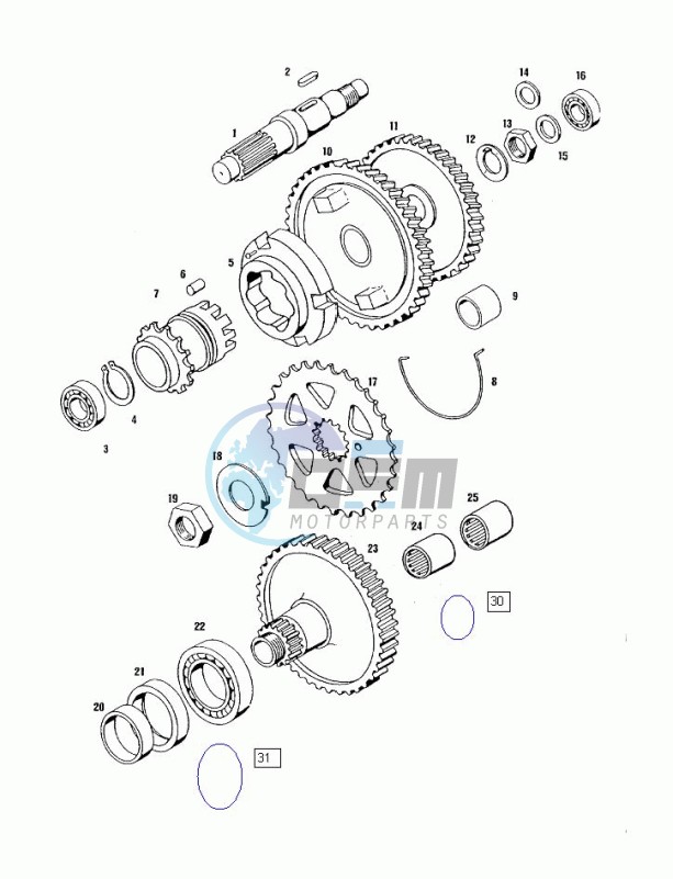 Countershaft-mainshaft