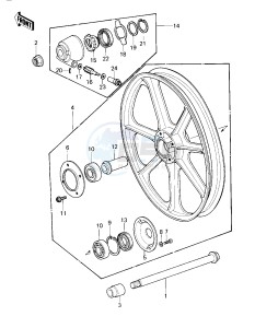 KZ 440 A [LTD] (A1) [LTD] drawing FRONT WHEEL_HUB -- 80 A1- -