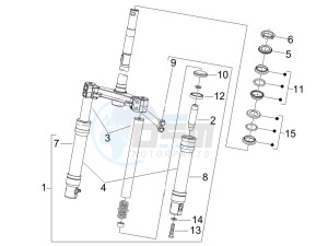 Fly 50 4t (USA) drawing Fork steering tube - Steering bearing unit