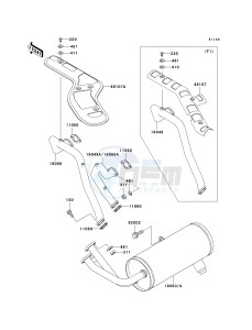 KAF 620 F MULE 3020 TURF (F1-F3) MULE 3020 TURF drawing MUFFLER-- S- -