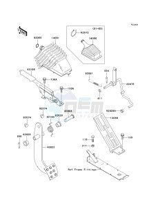 KAF620 G MULE 3000 (G1-G5) MULE 3000 drawing BRAKE PEDAL_THROTTLE LEVER