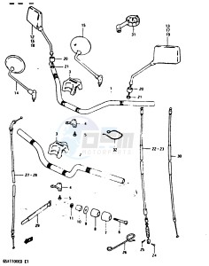 GSX1100 (Z-D) drawing HANDLEBAR