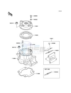 KX65 KX65A8F EU drawing Cylinder Head/Cylinder