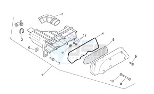 Scarabeo 50 2t e2 (eng. piaggio) drawing Air box