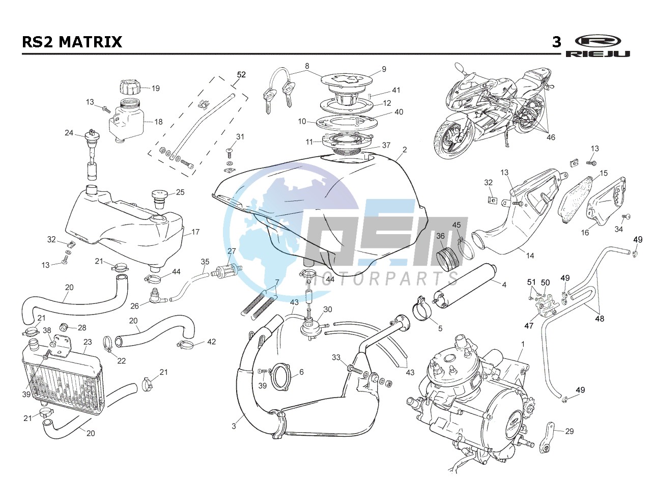 EXHAUST,RADIATOR,TANK, AIRFILTER