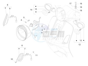 LX 50 4T-4V USA drawing Head lights - Turn signal lamps