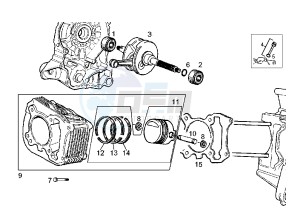 BOULEVARD 125-150 cc drawing CRANKSHAFT-CYLINDER