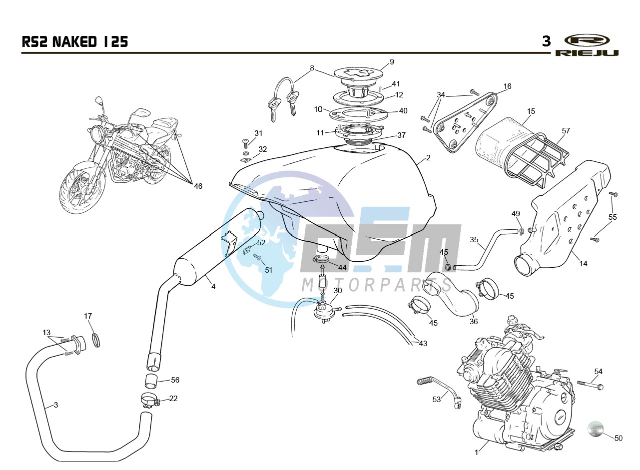 EXHAUST,RADIATOR,TANK, AIRFILTER