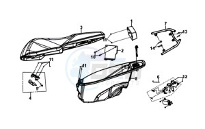 ORBIT III 125 (L8) EU EURO4 drawing BUDDTSEAT - HELMET BOX - CARRIER