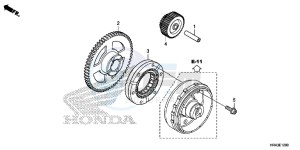 TRX500FE1F TRX500F Europe Direct - (ED) drawing STARTING GEAR