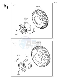 MULE SX KAF400JHF EU drawing Tires