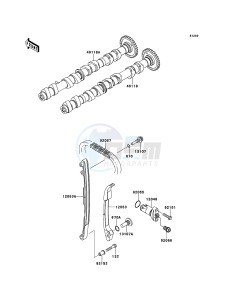 Z750 ZR750LBF FR GB XX (EU ME A(FRICA) drawing Camshaft(s)/Tensioner