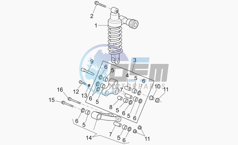 Connecting rod - rear shock abs.