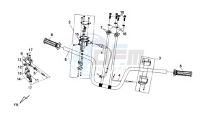 QUAD RAIDER 600 LE CHASSIS LONG drawing HANDLEBAR