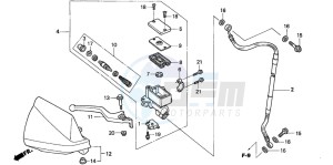 XR400R drawing FR. BRAKE MASTER CYLINDER