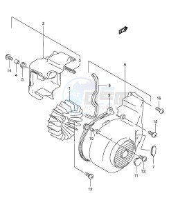 AN125 (E2) Burgman drawing COOLING FAN