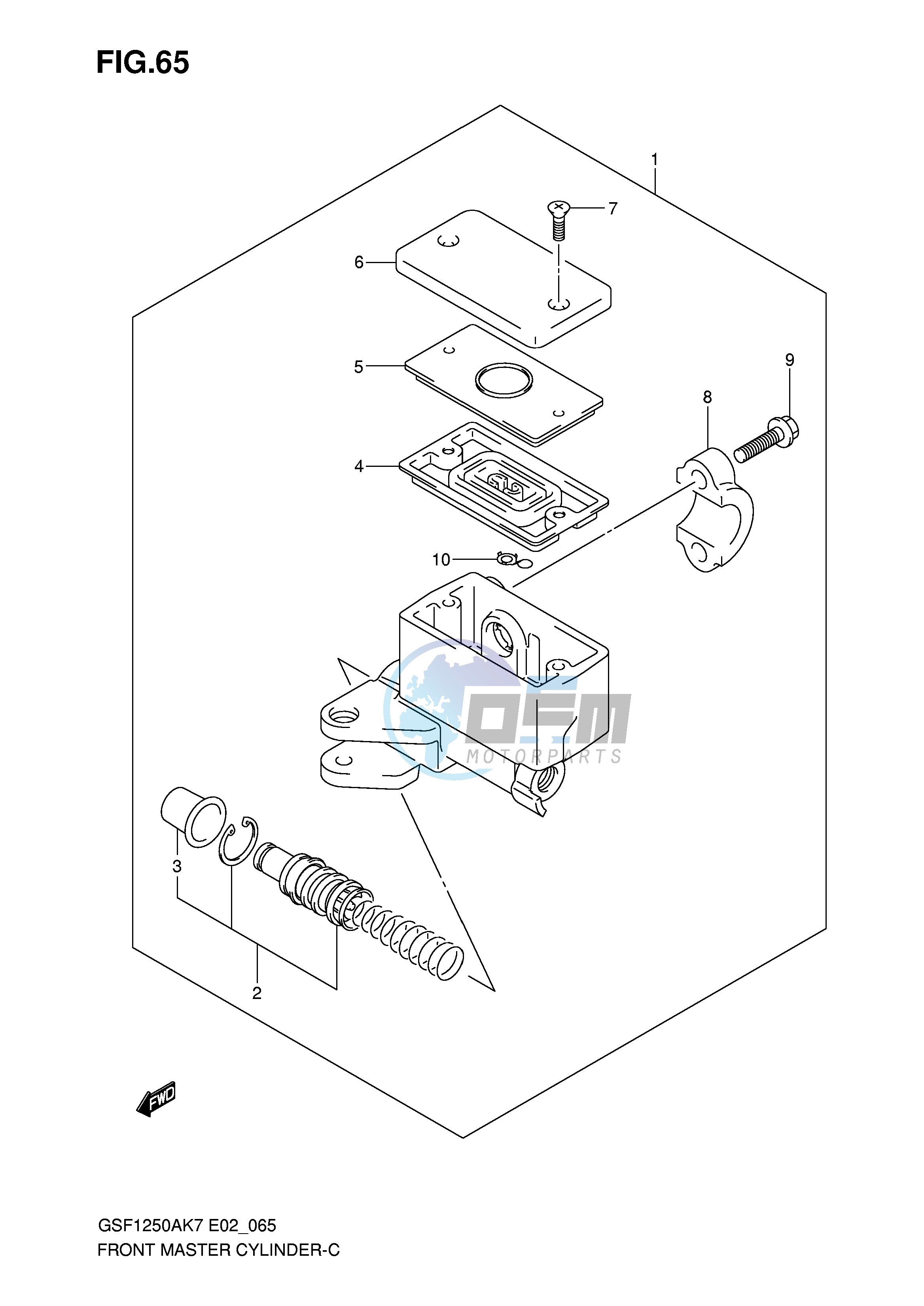 FRONT MASTER CYLINDER (SEE NOTE)