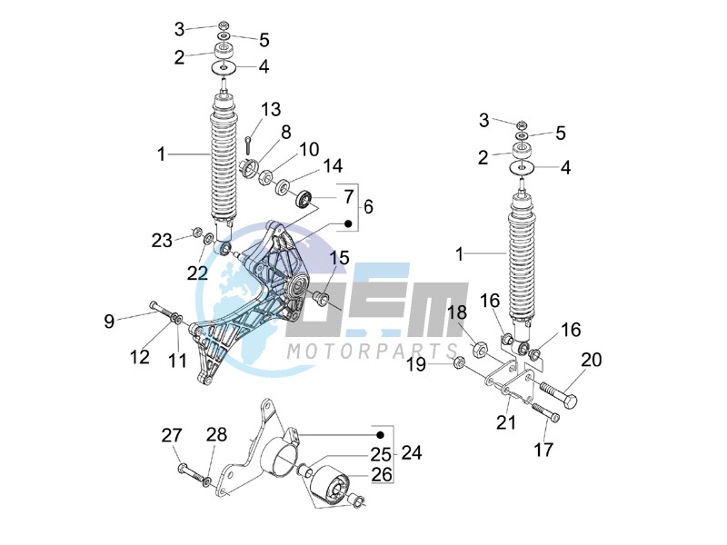 Rear suspension - Shock absorber - s