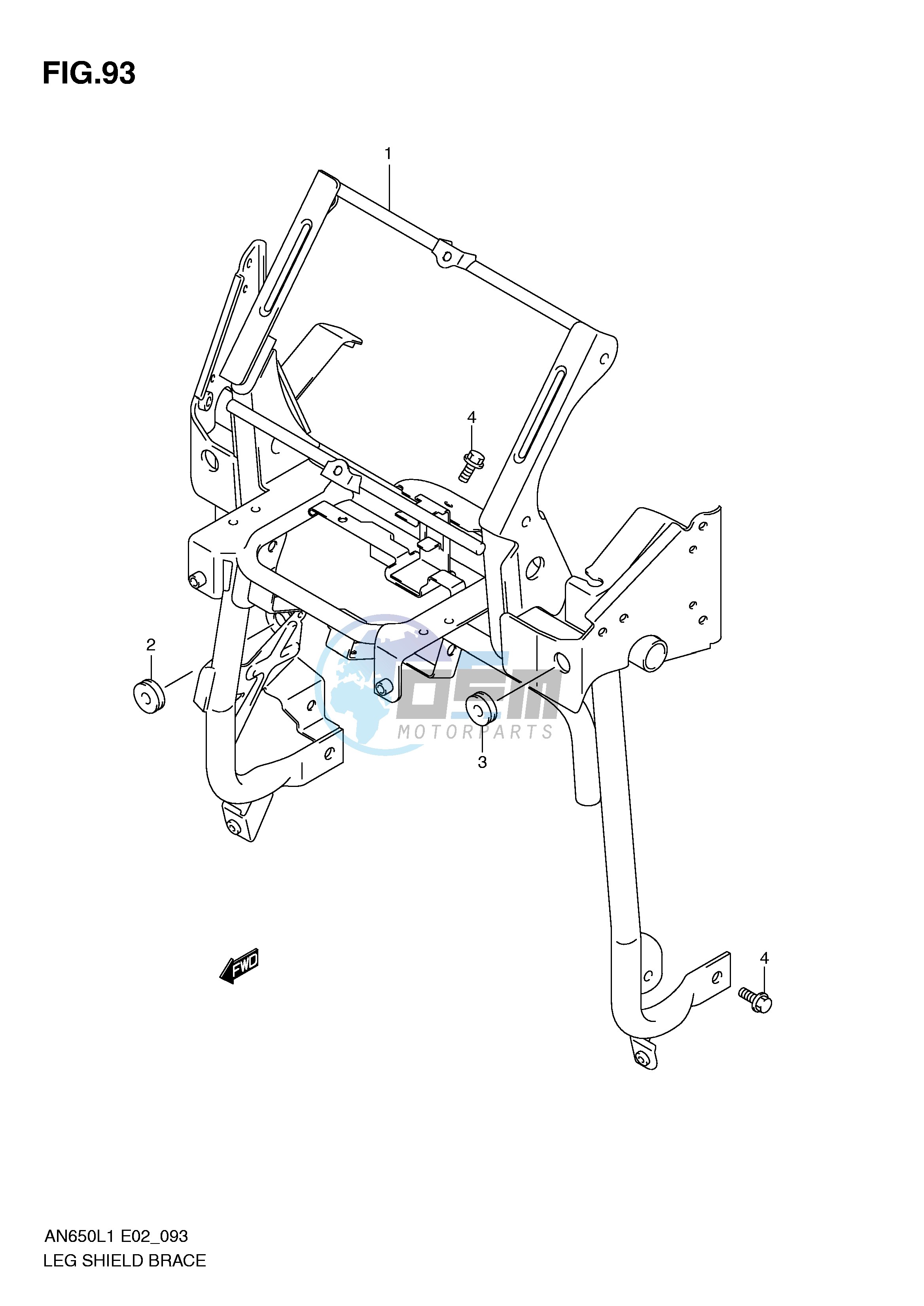 LEG SHIELD BRACE (AN650AL1 E24)