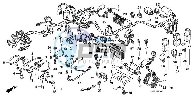 WIRE HARNESS/IGNITION COIL (CB1300/CB1300A)