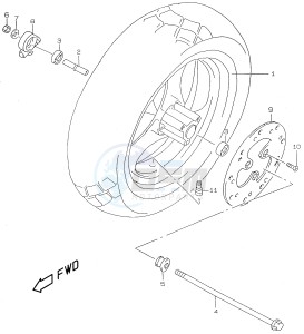 AY50 (V-W-X-Y) katana drawing FRONT WHEEL (model K1)