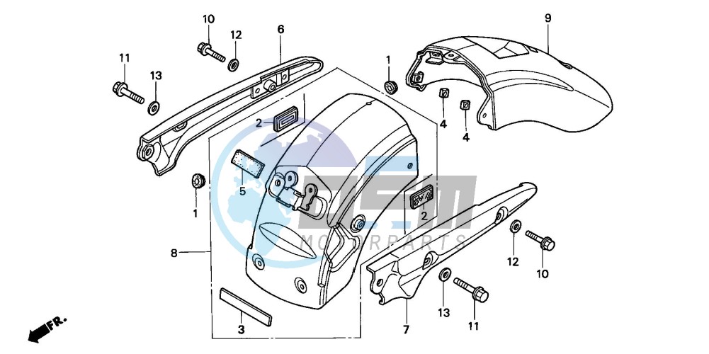 REAR FENDER/GRAB RAIL