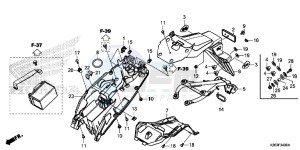 MSX125F MSX125 UK - (E) drawing REAR FENDER