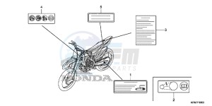 CRF250RG CRF250R ED drawing CAUTION LABEL