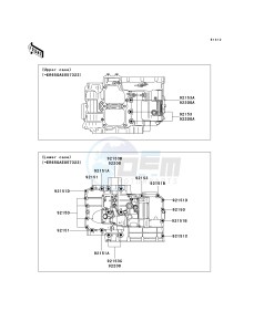 EX 650 A [NINJA 650R] (A6F-A8F) A6F drawing CRANKCASE BOLT PATTERN