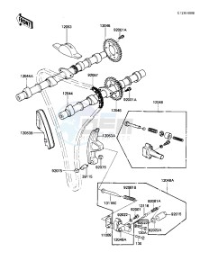 KZ 750 E (E2-E3) drawing CAMSHAFTS_CHAIN_TENSIONER -- 81 -82 KZ750-E2_E3- -