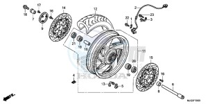 GL1800BD F6B Bagger - GL1800BD UK - (E) drawing FRONT WHEEL