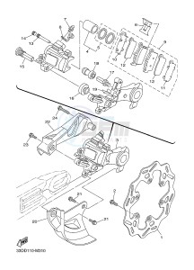 YZ450FX (B917 B918 B919 B919 B91A) drawing REAR BRAKE CALIPER