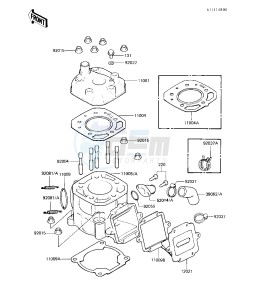 KX 125 B [KX125] (B1-B2) [KX125] drawing CYLINDER HEAD_CYLINDER_REED VALVE