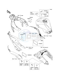 ZX 600 R [NINJA ZX-6R MONSTER ENERGY] (R9FA) R9F drawing LABELS