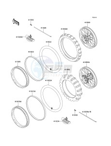 KLX 250 D [KLX250R] (D2-D4) [KLX250R] drawing WHEELS_TIRES