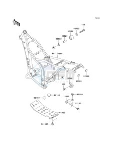 KLX 300 A [KLX300R] (A6F-A7A) A6F drawing FRAME FITTINGS