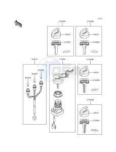 KVF 400 B [PRAIRIE 400] (B1) [PRAIRIE 400] drawing IGNITION SWITCH