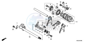 CBR500RD CBR500R UK - (E) drawing GEARSHIFT DRUM