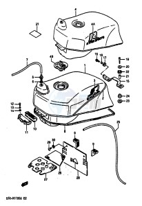 GSX-R1100 (G-H-J) drawing FUEL TANK (MODEL J)