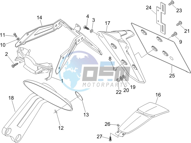 Rear cover - Splash guard